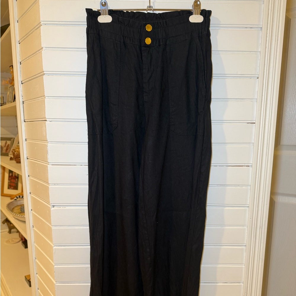 INC International Concepts Women’s Black Linen Pant Trousers